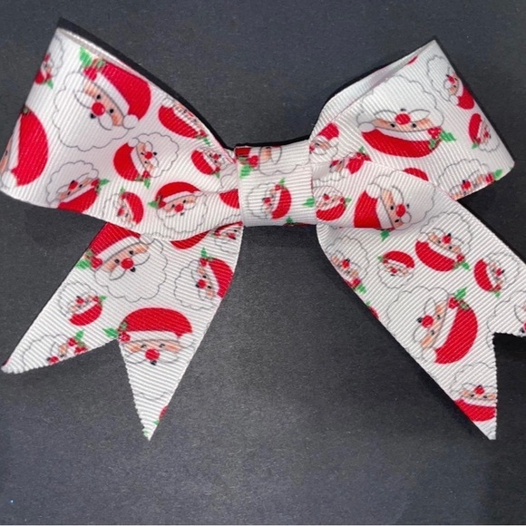 FLASH SALE Christmas Hair Bows - Santa Hair Bows - Hair Clips - Girls Hair Bows - Picture 5 of 7